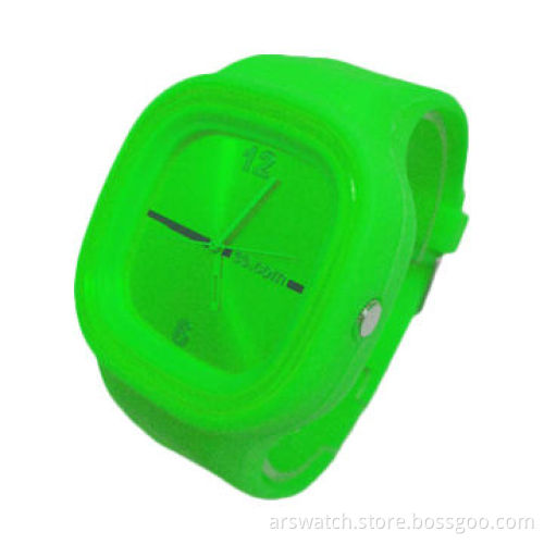 Cheap promotional jelly watches, plastic case and silicone band